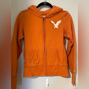 XS orange American Eagle zip up Sweatshirt